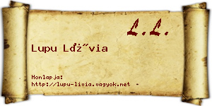Lupu Lívia névjegykártya